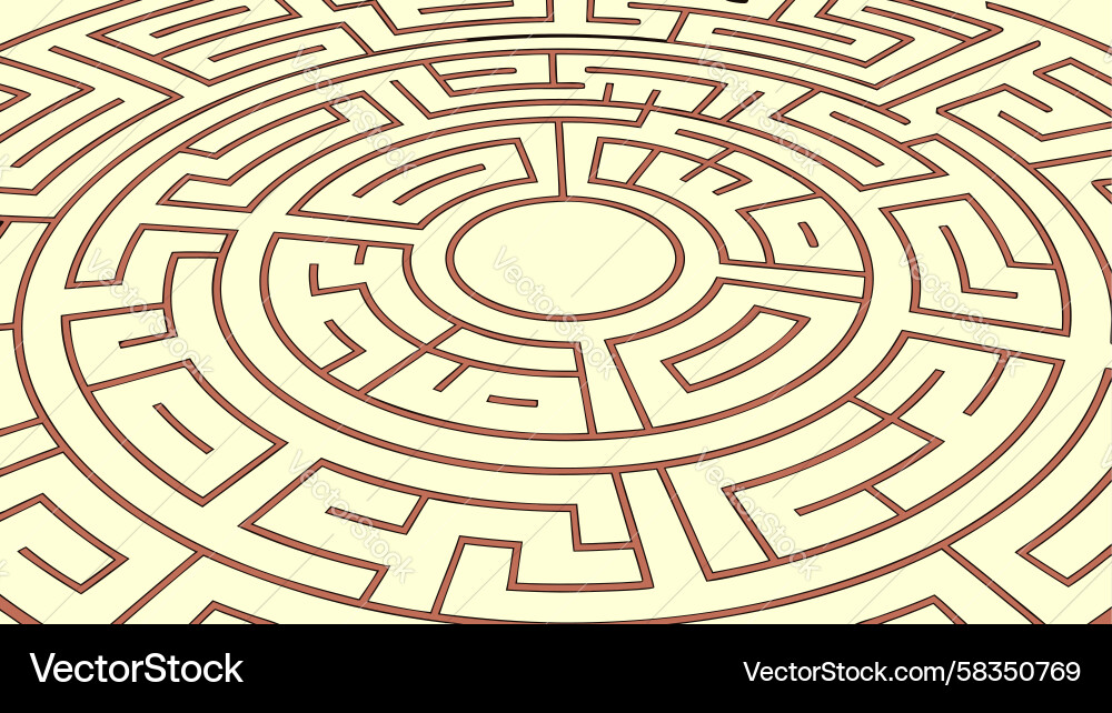 Complex Circular Maze Pattern Vector Image