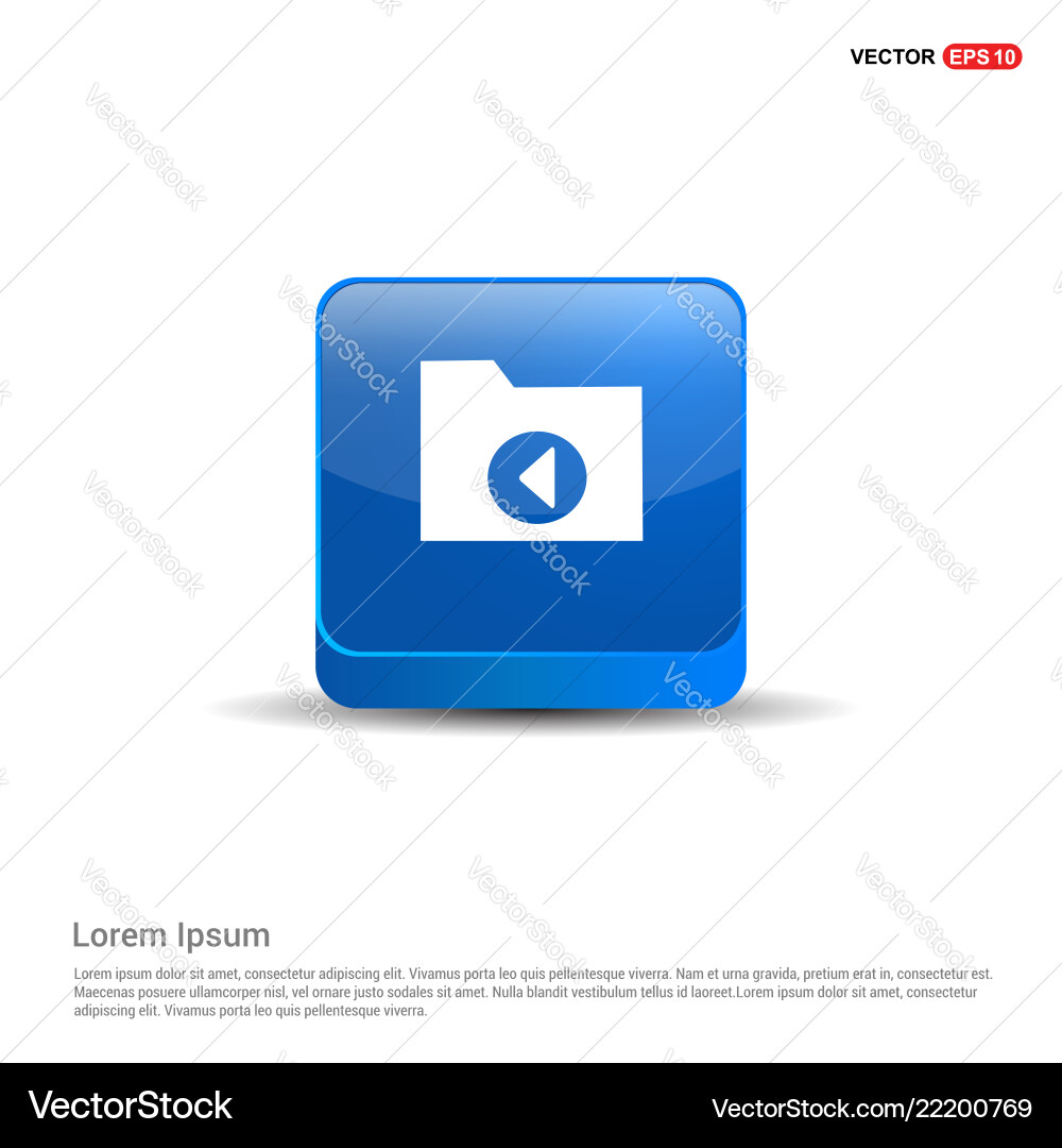 Computer folder icon - 3d blue button Computer folder icon - 3d blue button vector image