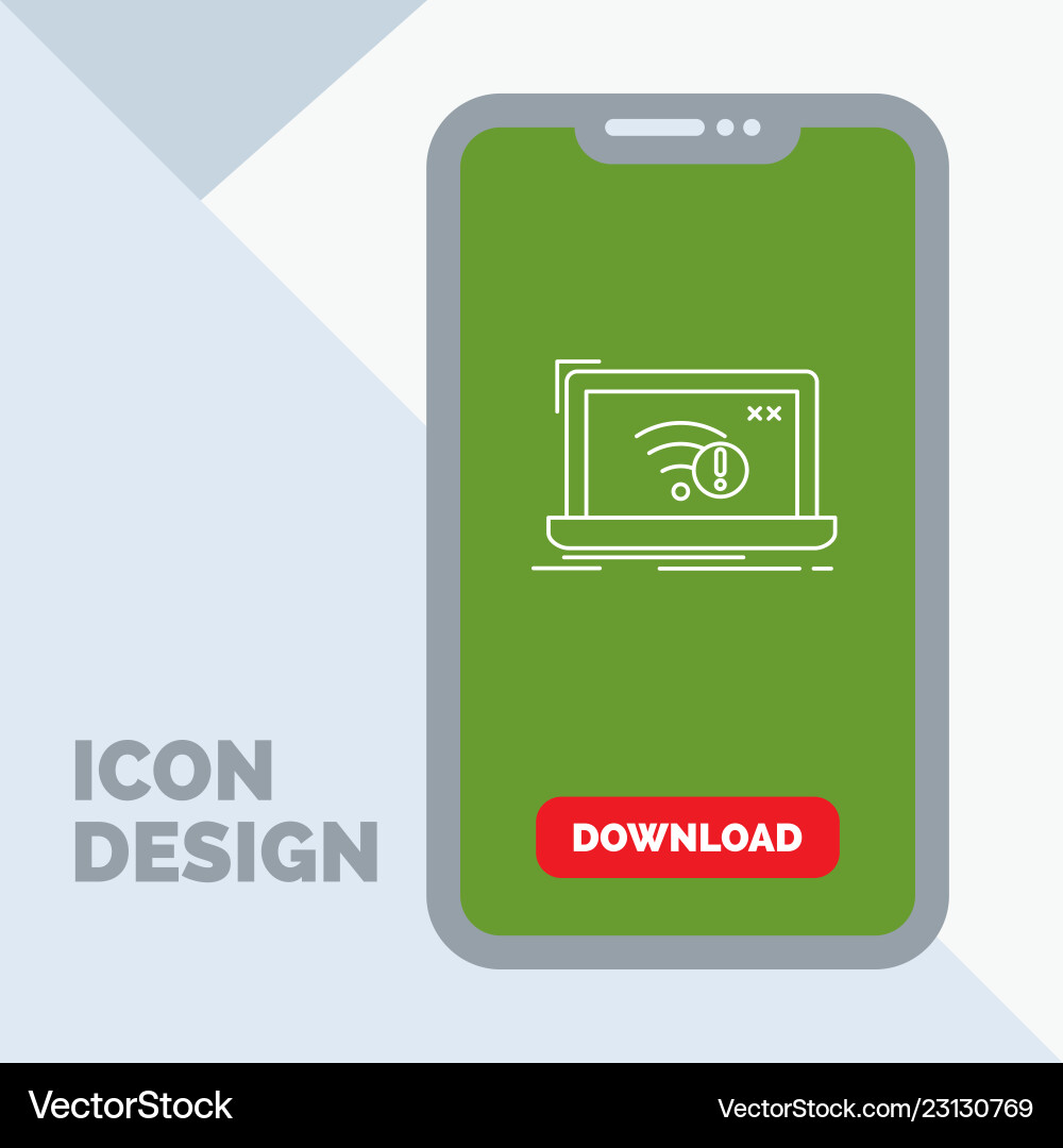 Connection error internet lost line icon Connection error internet lost line icon vector image