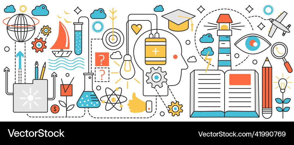 Creative rational thinking and brainstorm Vector Image