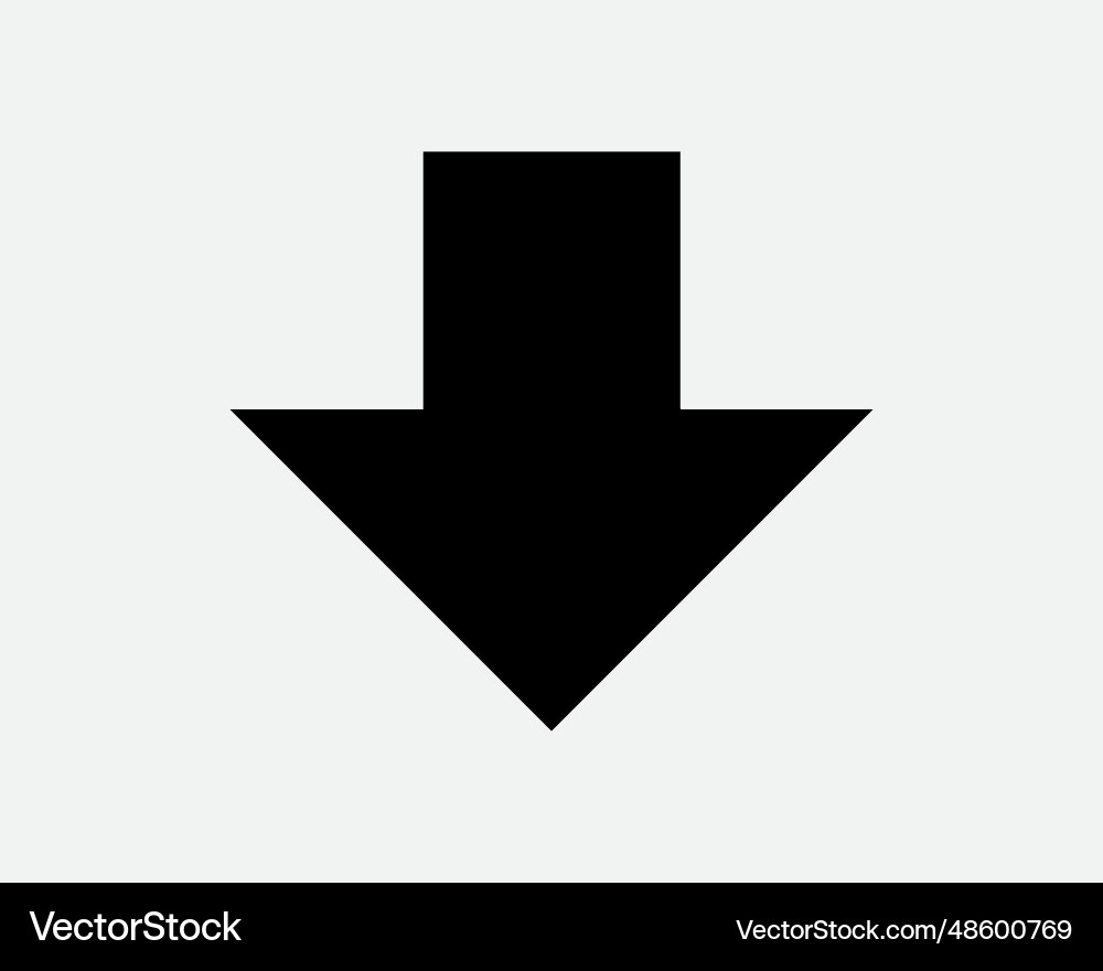 Down arrow icon downwards pointer point download Vector Image