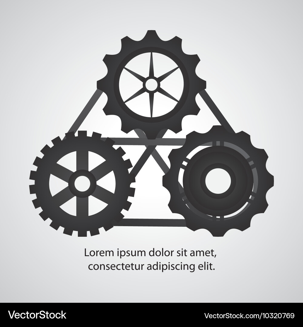 Gear cog machine part set design vector image
