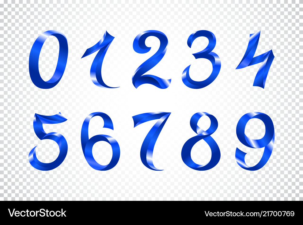 Iridescent Blue Number Bänder Vektorbild