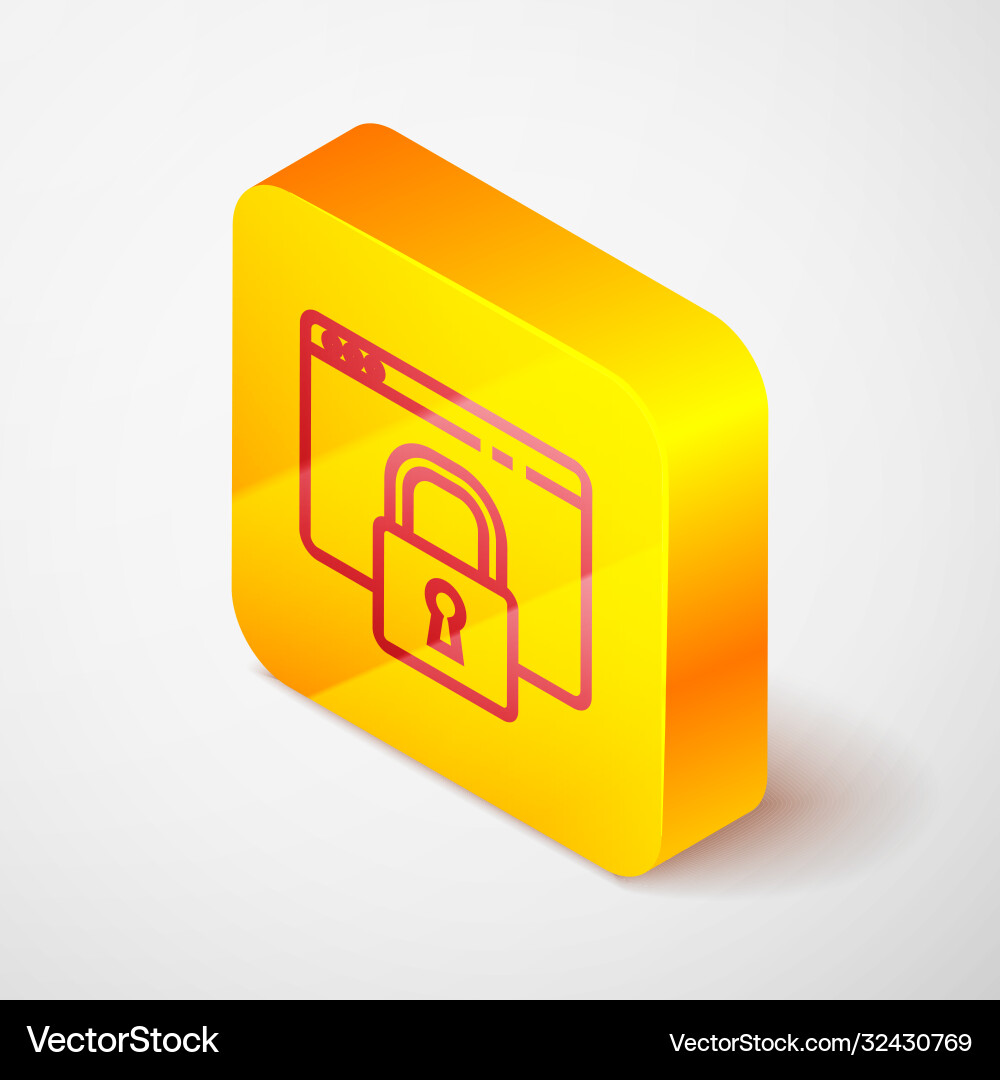 Isometric line secure your site with https ssl vector image