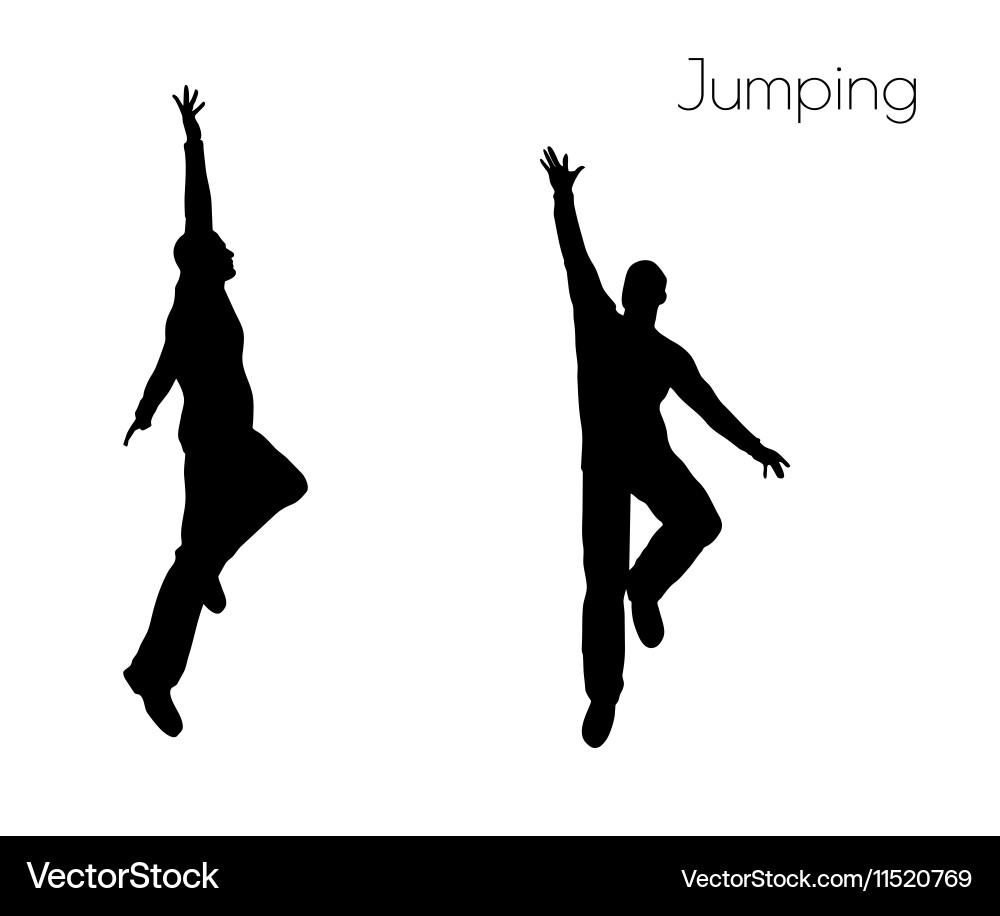 Man in jumping action pose vector image
