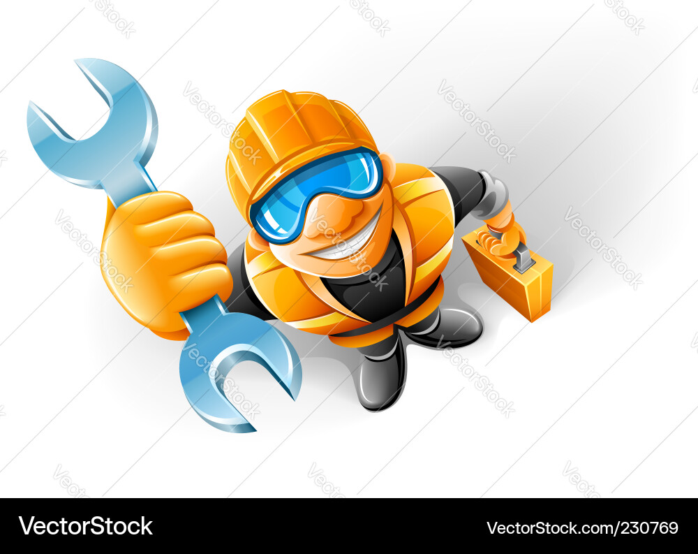 Man with Wrench and Key vector image