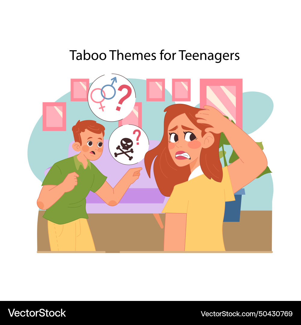 Navigating sensitive topics concept flat Navigating sensitive topics concept flat Vector Image