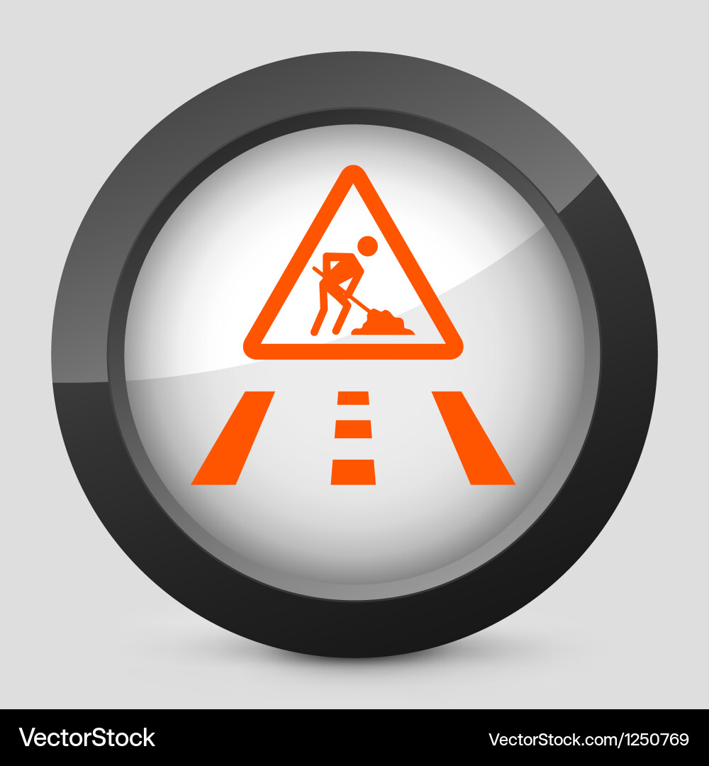 Orange and gray elegant glossy icon Vector Image