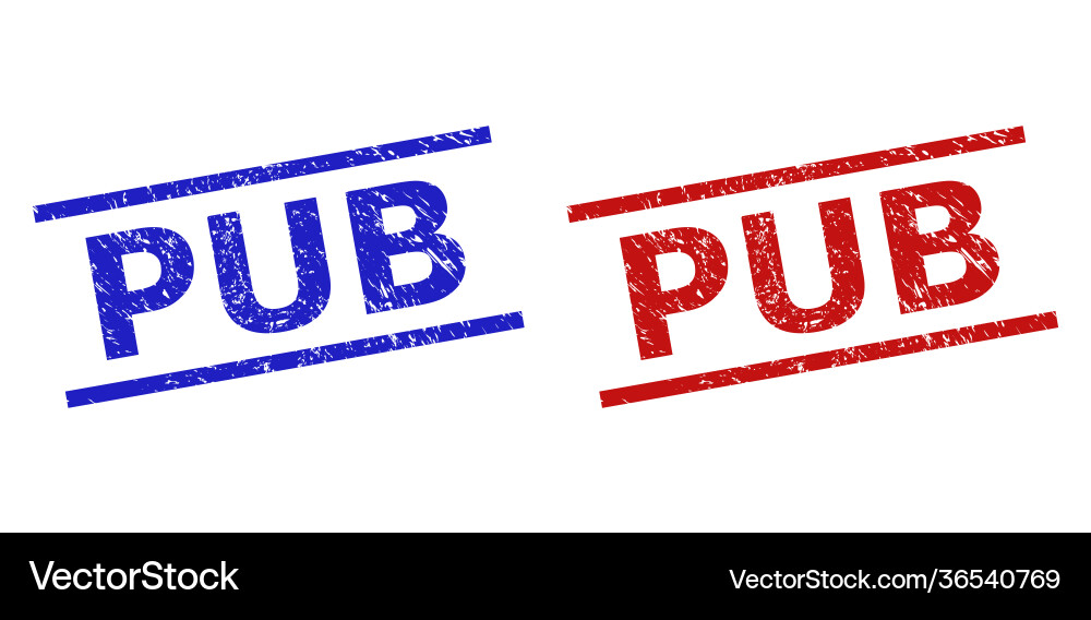 Pub seals with grunged style and parallel lines Vector Image