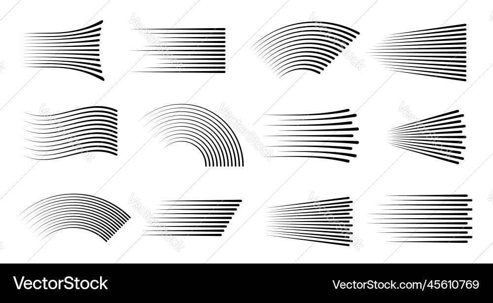 Speed motion lines fast effect of line patterns Vector Image