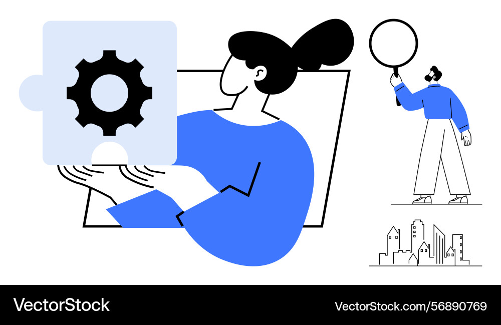 Teamwork and problem-solving concept with puzzle Teamwork and problem-solving concept with puzzle vector image