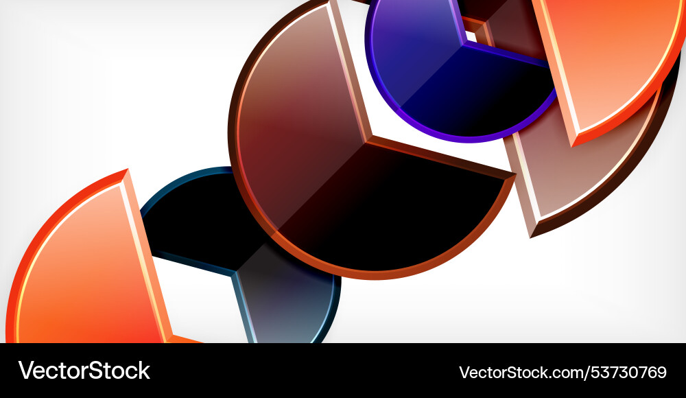 Trendy round shapes with triangular angle design Trendy round shapes with triangular angle design Vector Image
