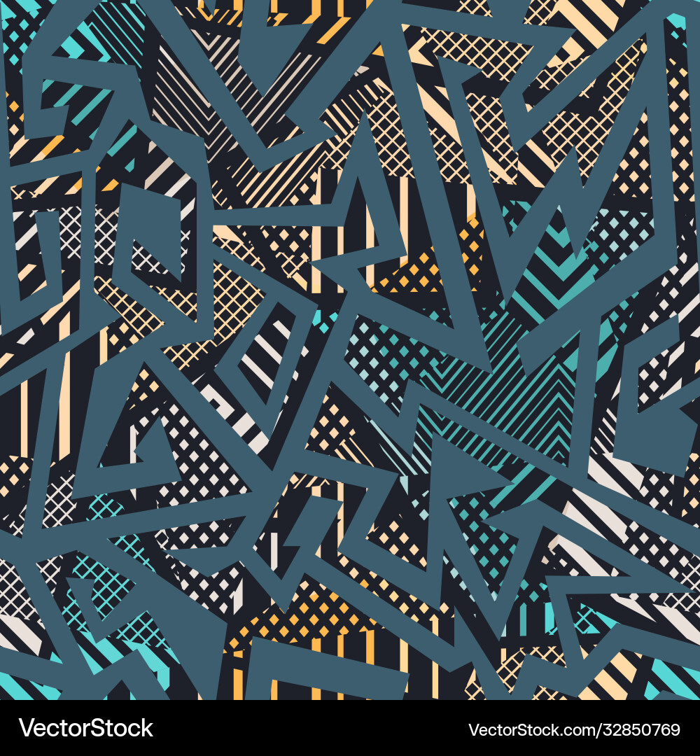 Tribal geometric seamless pattern Tribal geometric seamless pattern vector image