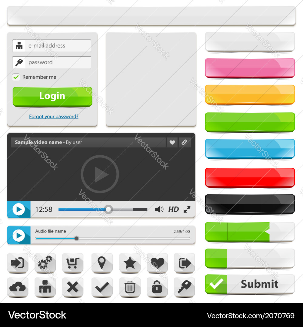 Web design elements set vector image