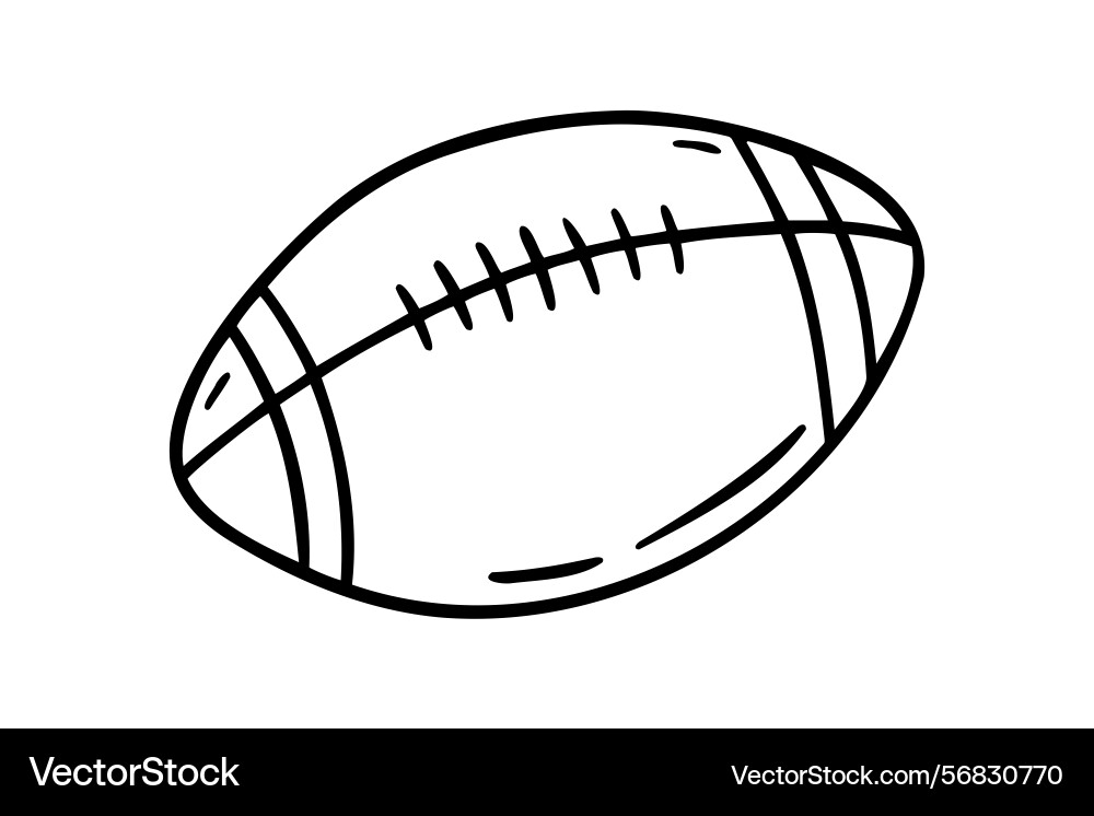 American football ball doodle hand drawn icon American football ball doodle hand drawn icon Vector Image