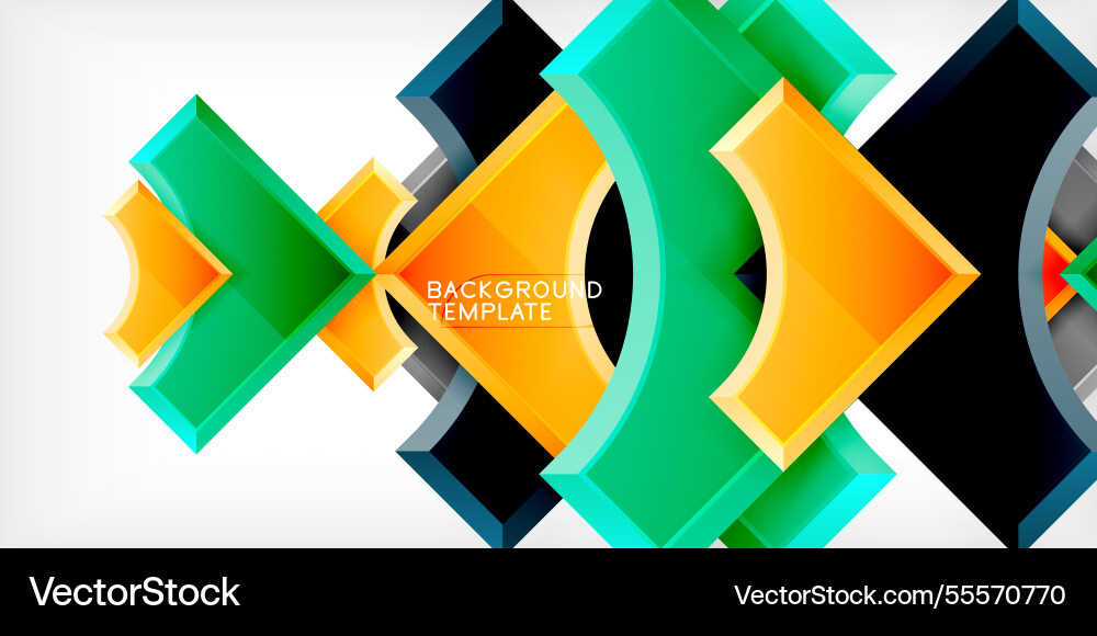 Arrow with round elements color geometric shapes vector image