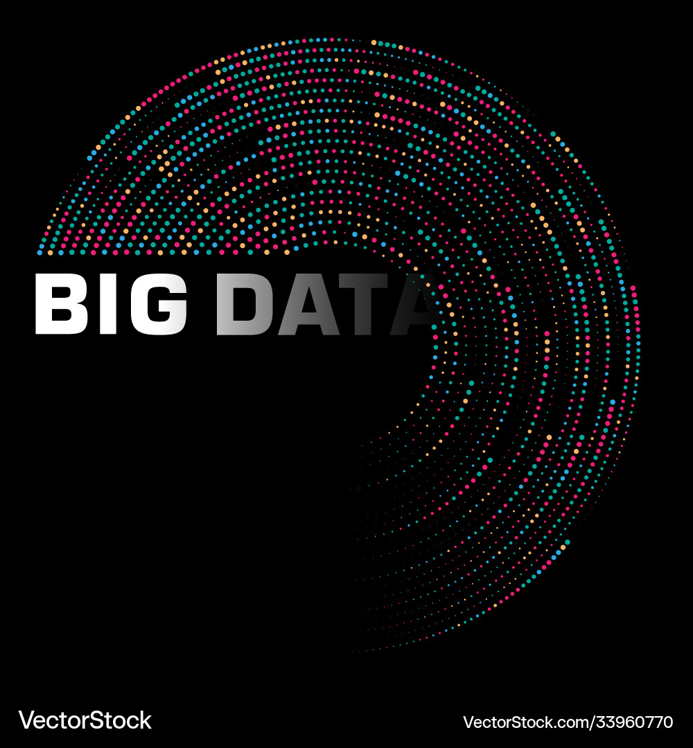 Big data visualization dynamic radial cluster Big data visualization dynamic radial cluster vector image