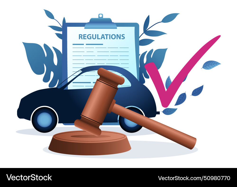 Blue law car emission regulations Royalty Free Vector Image