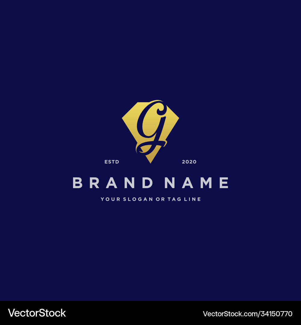 Buchstaben g Diamantgold Logo Design Buchstaben g Diamantgold Logo Design vektorbild