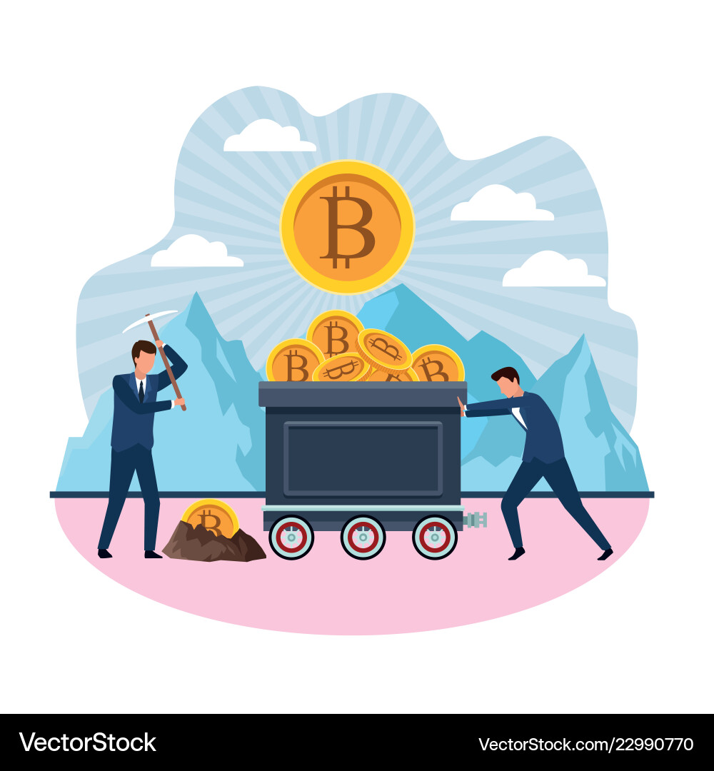 Digital mining bitcoin Vector Image
