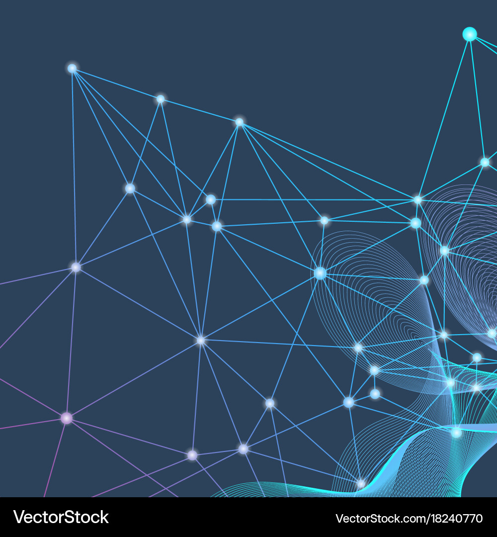 Geometric abstract background with connected line vector image