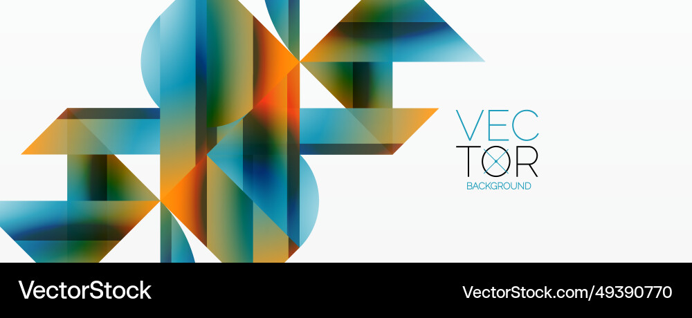 Gradient color triangles and circles on white Gradient color triangles and circles on white Vector Image