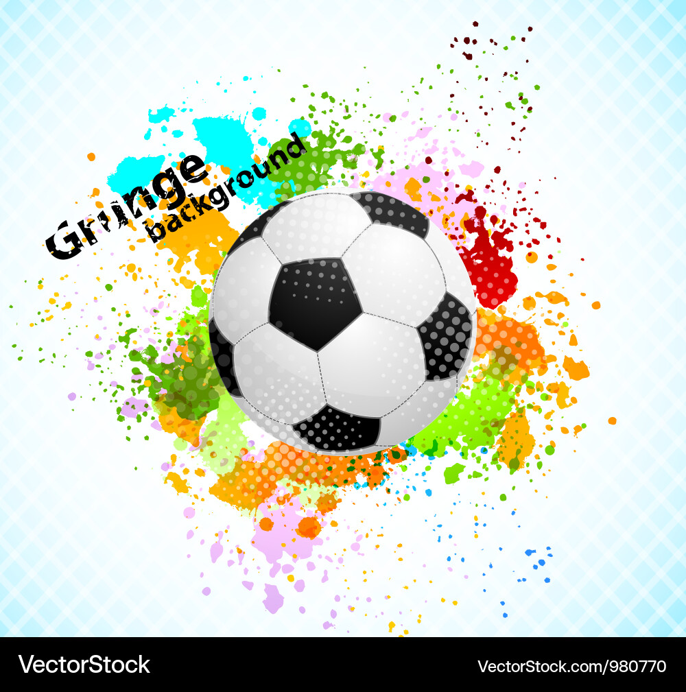 Grunge background with ball Vector Image