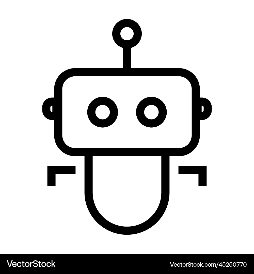 Guide robot icon or bot support vector image