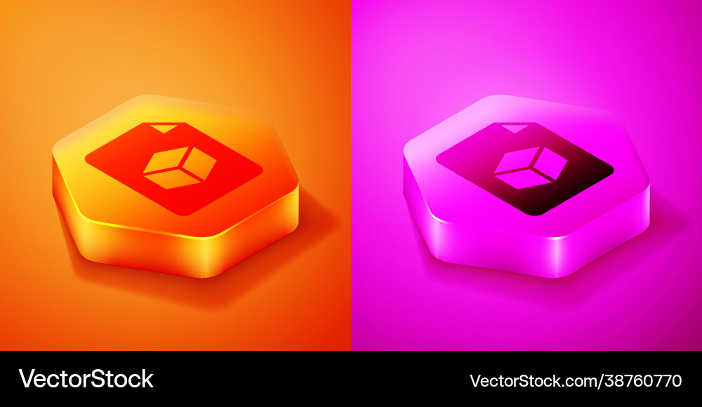 Isometric cube file icon isolated Isometric cube file icon isolated vector image