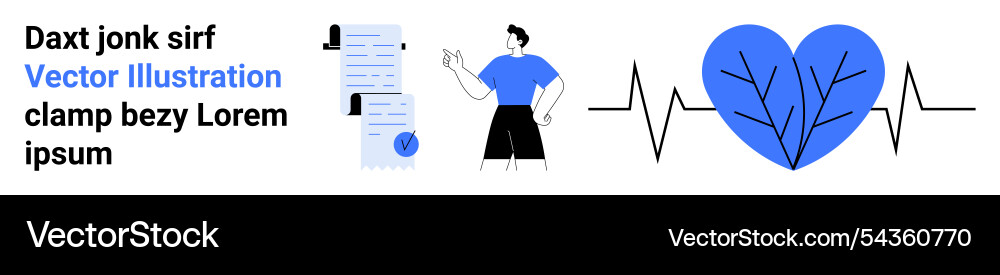 Man analyzing data with heartbeat and health chart Man analyzing data with heartbeat and health chart vector image