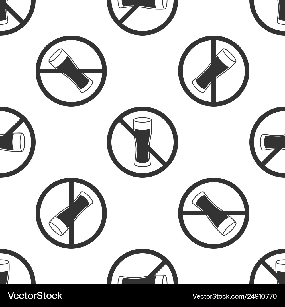 No alcohol icon isolated seamless pattern on white No alcohol icon isolated seamless pattern on white vector image