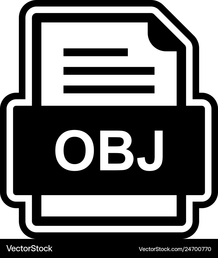 Obj file document icon vector image