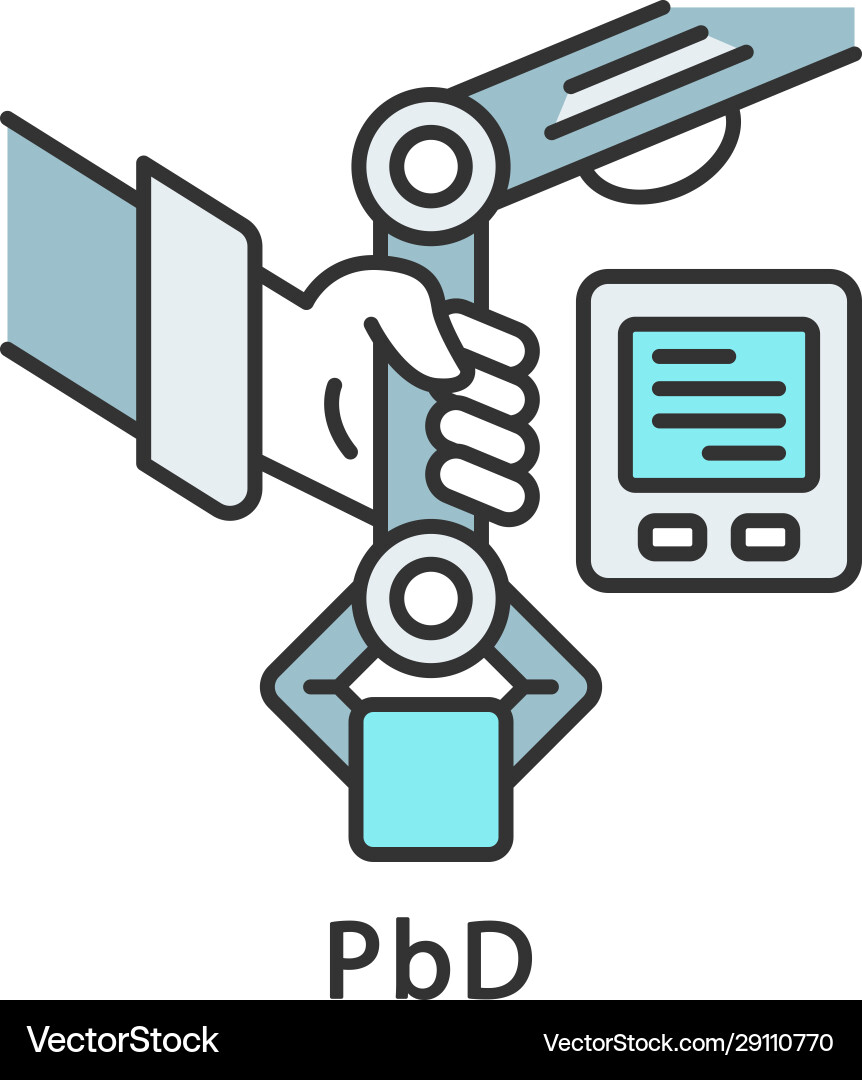 Pbd color icon programming demonstration Pbd color icon programming demonstration vector image