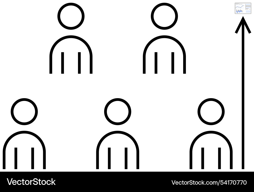 Progression visualized through group of figures Vector Image