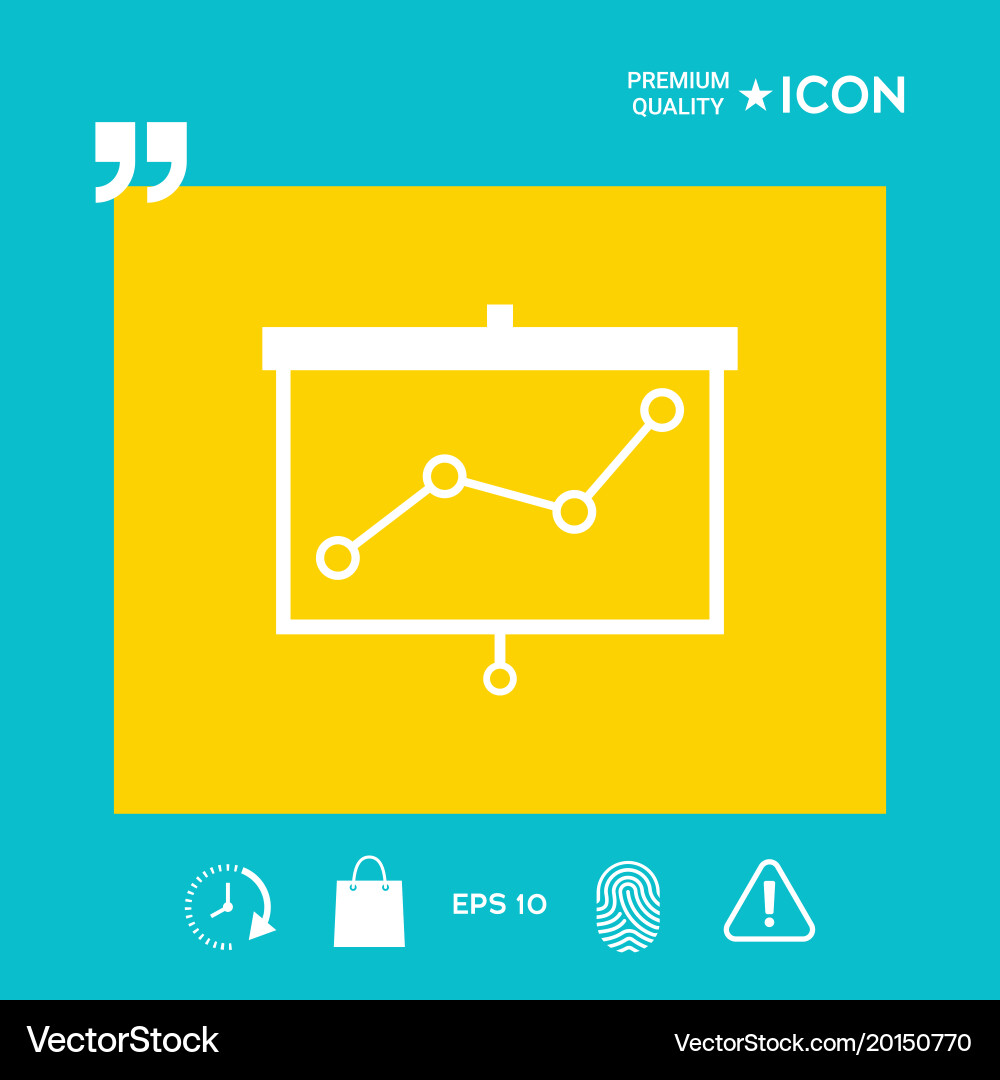 Projector screen with graph Vector Image