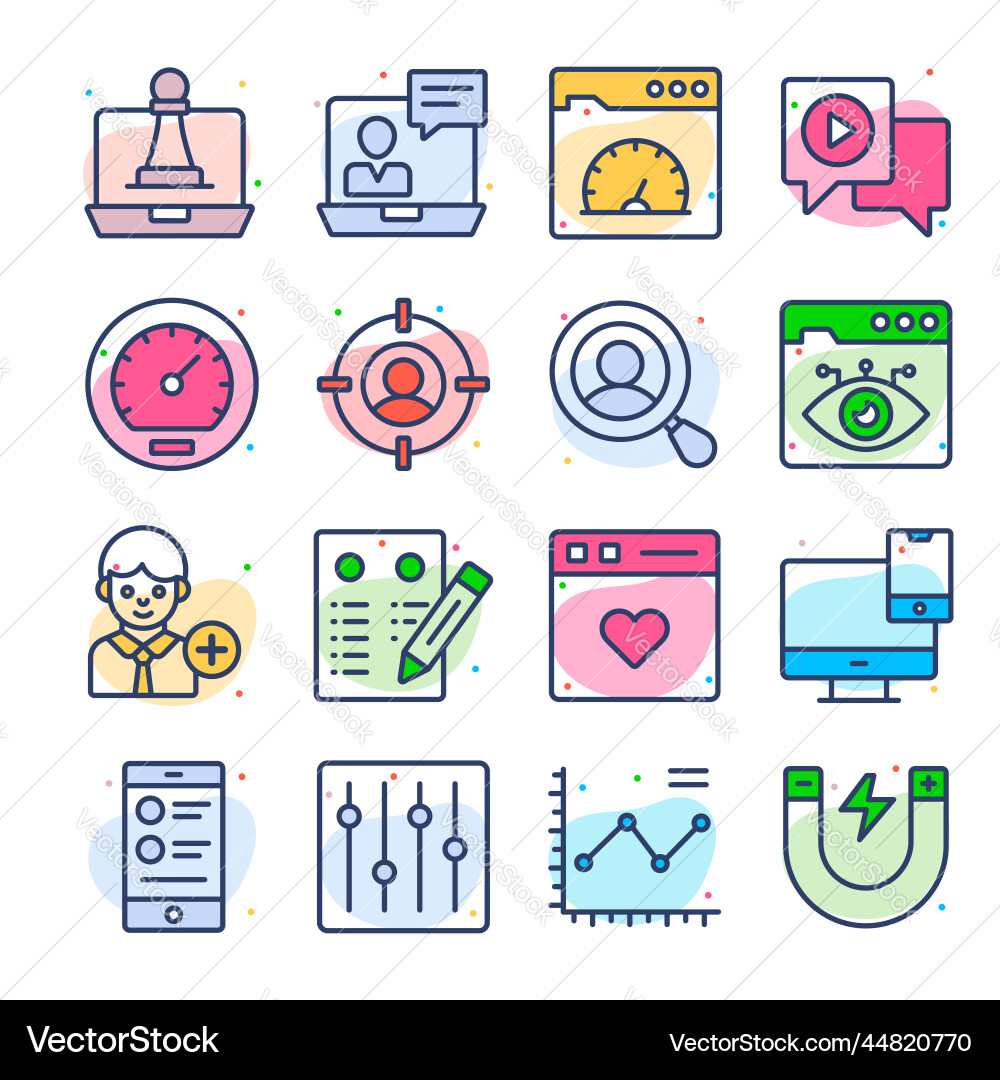 Set of user interface icons web design vector image