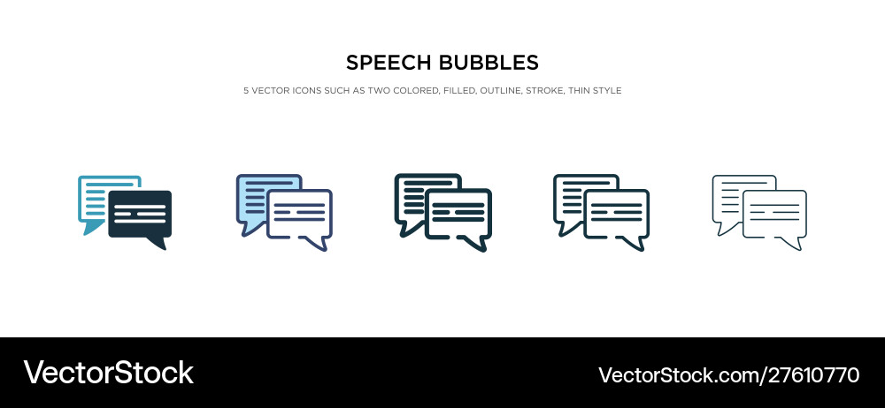 Speech bubbles icon in different style two Vector Image
