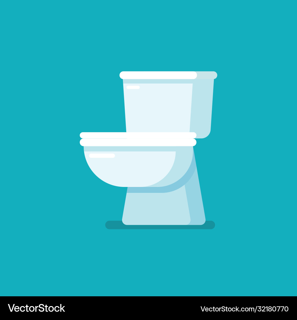 Toilet bowl in flat style