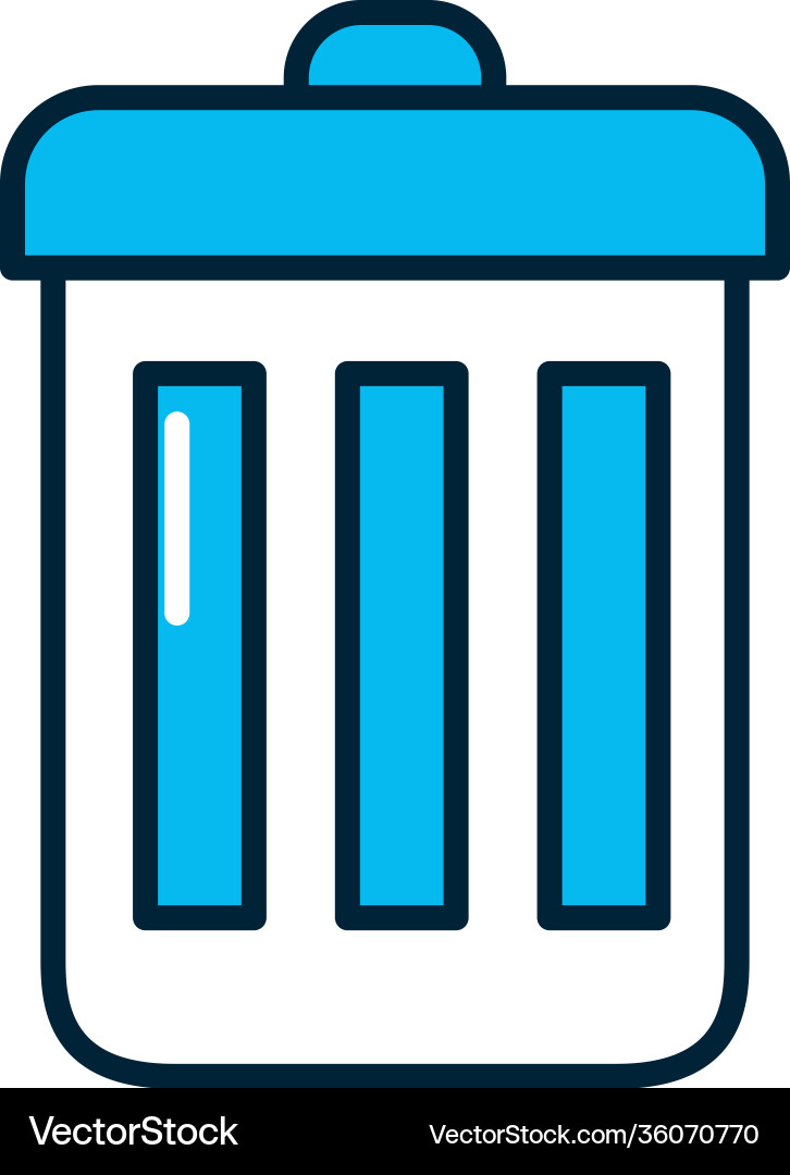 Trash bucket icon line and fill style vector image