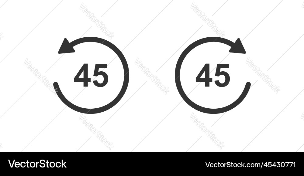 45 seconds rewind and fast forward icons round vector image