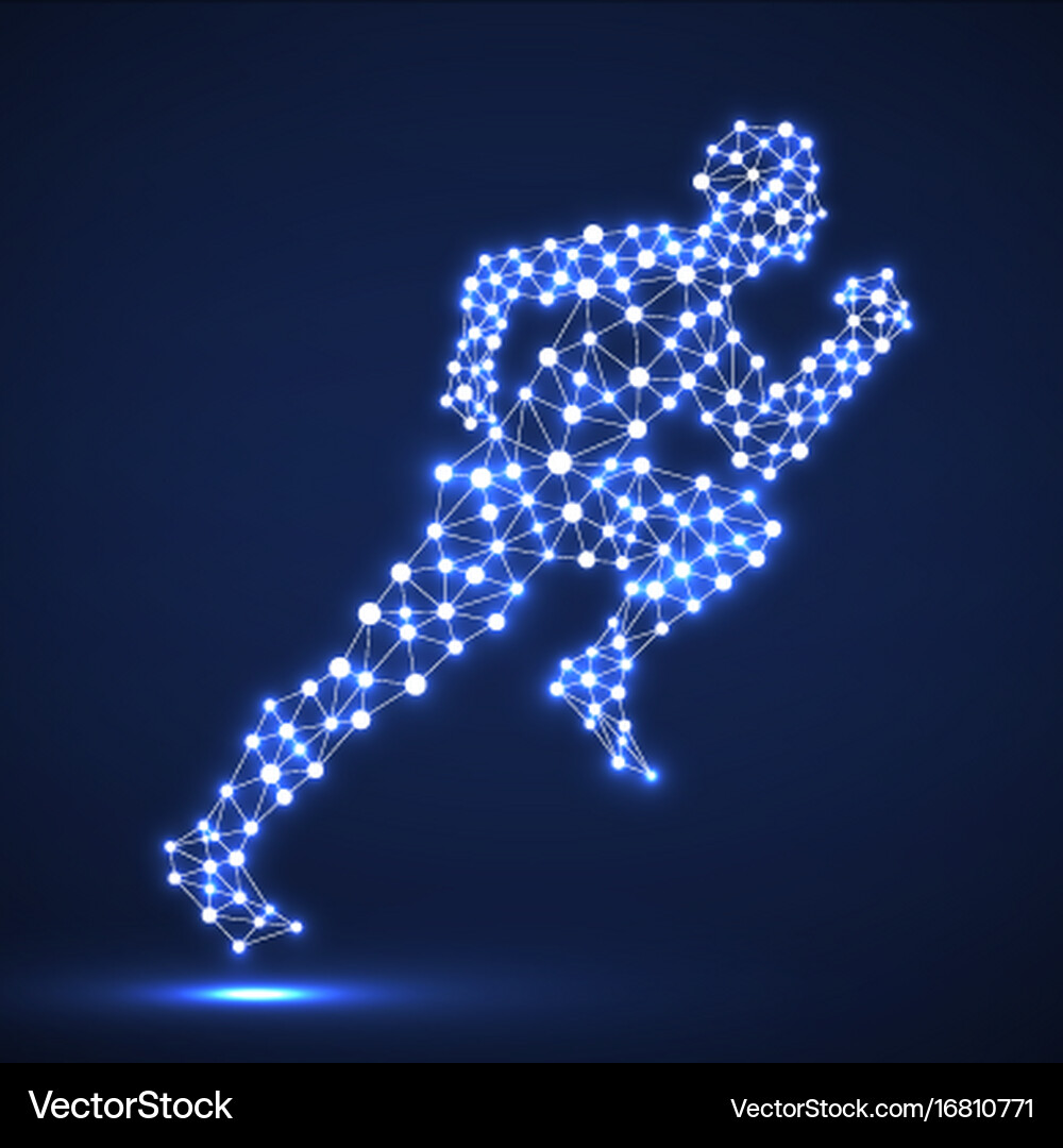 Abstract running man from circles and lines vector image