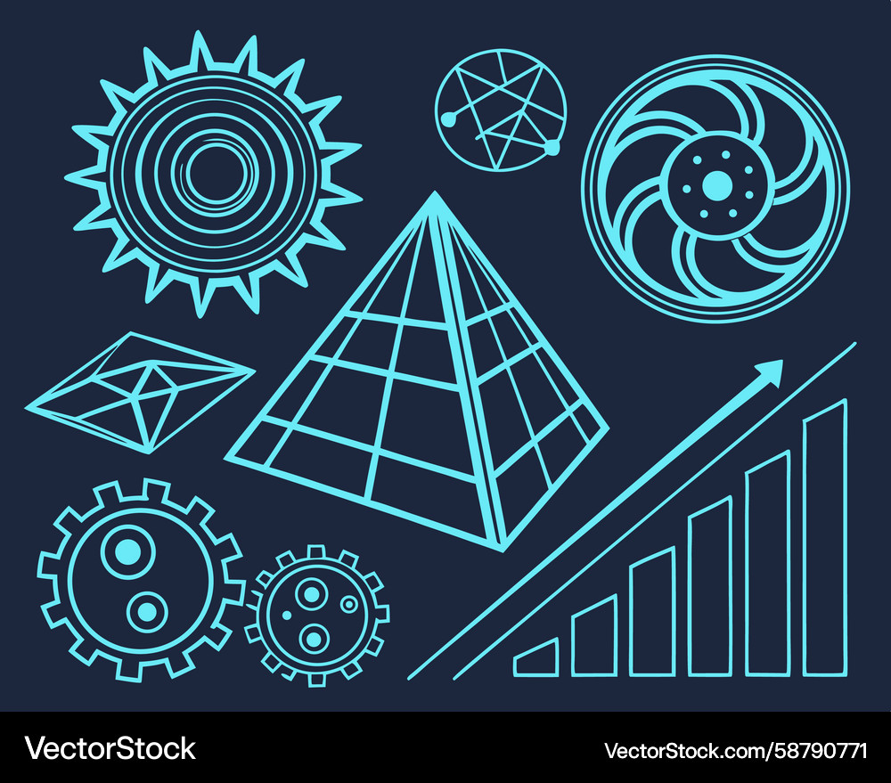 Abstract shapes are compiled into a collection Abstract shapes are compiled into a collection Vector Image