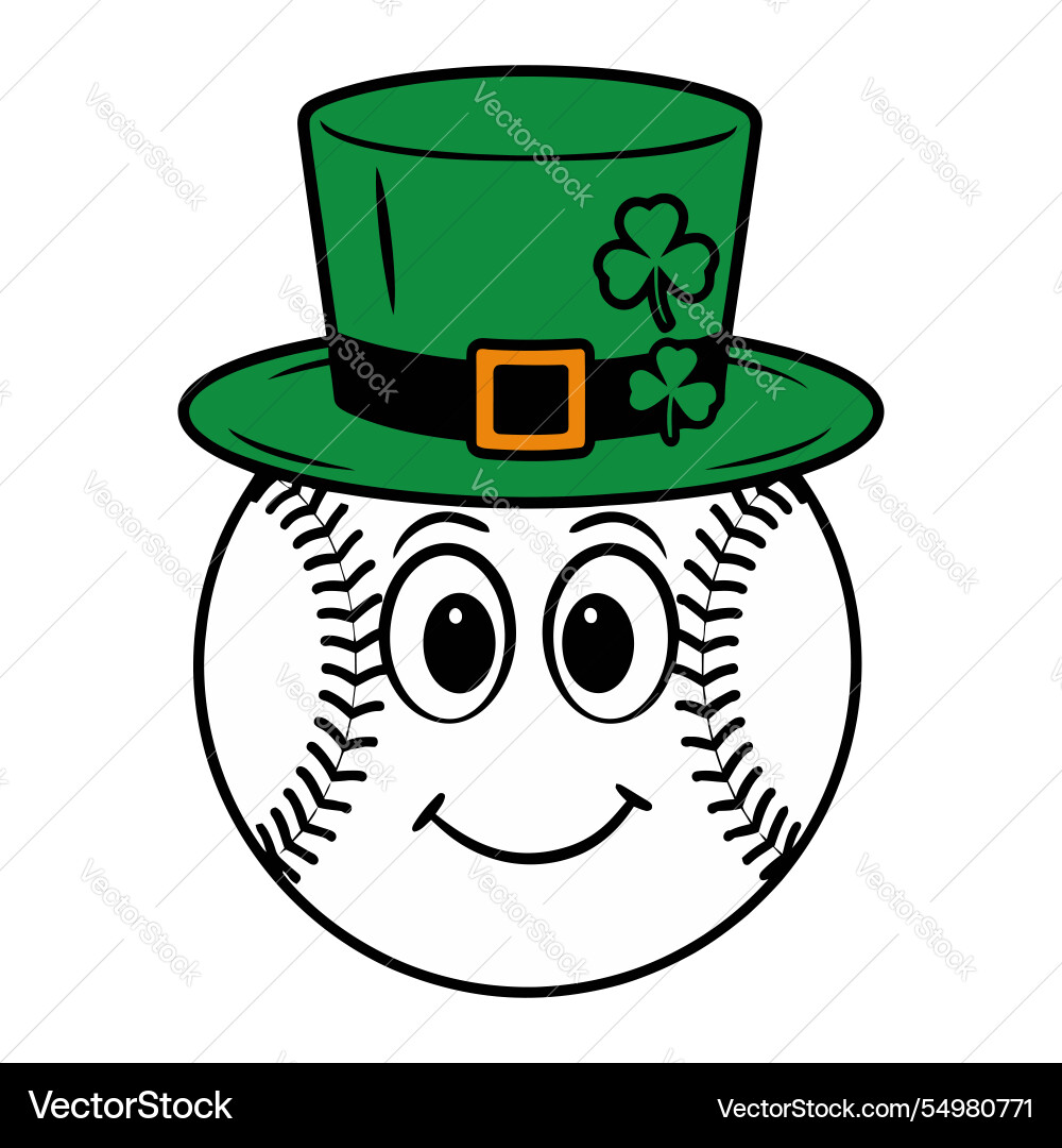 Baseball Charakter mit Leprechaun Hut Baseball Charakter mit Leprechaun Hut vektorbild