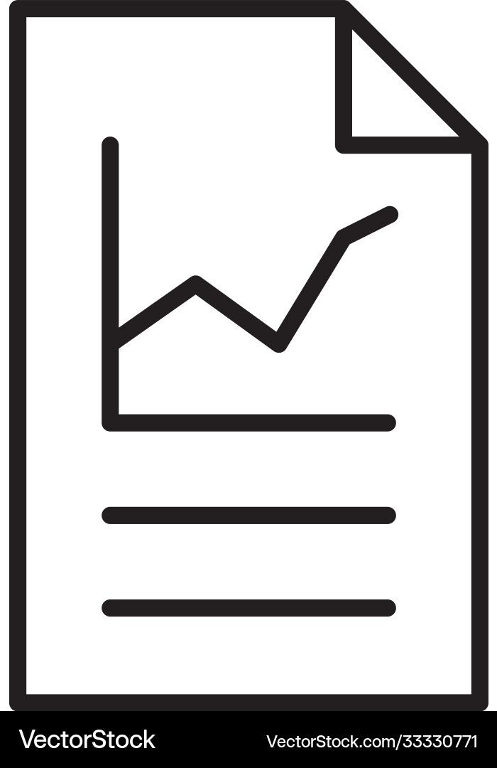 Black line document with graph chart icon isolated Black line document with graph chart icon isolated vector image