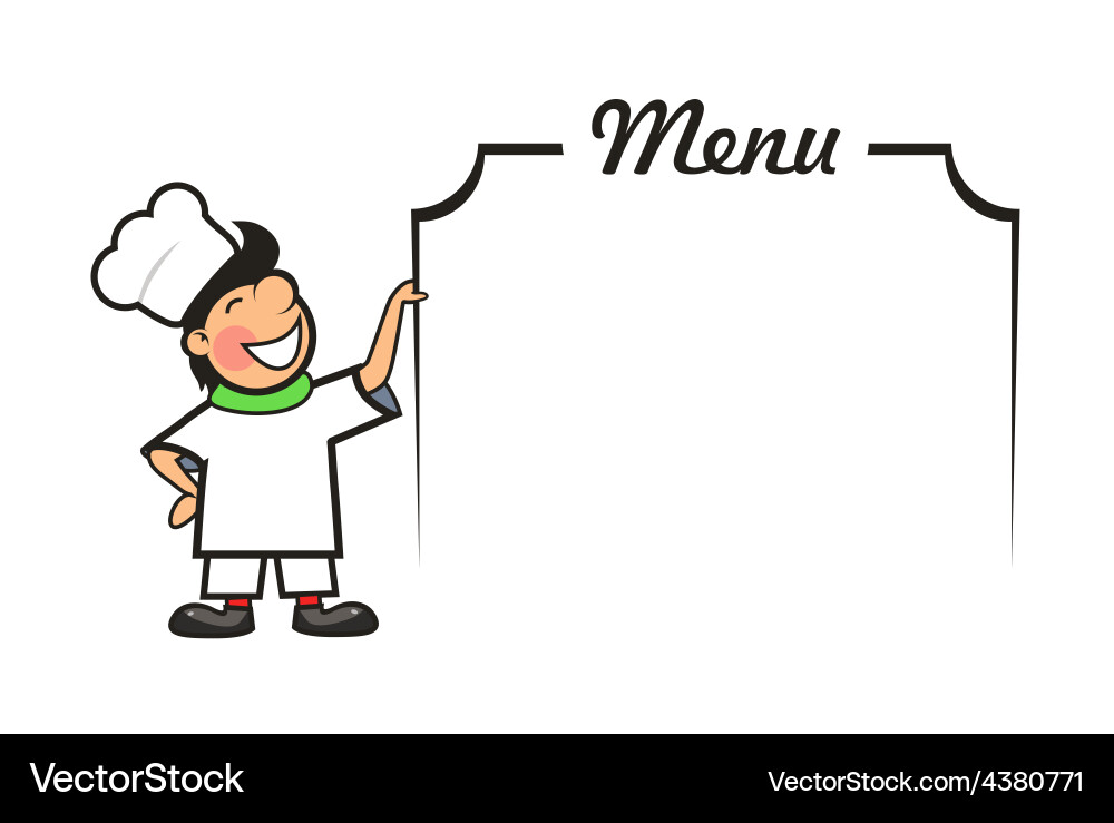 Chef with menu area vector image
