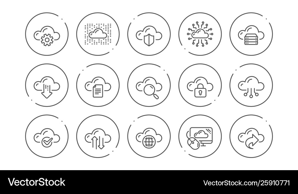 Computer-Cloud-Symbole die Rechendaten hosten Computer-Cloud-Symbole die Rechendaten hosten vektorbild