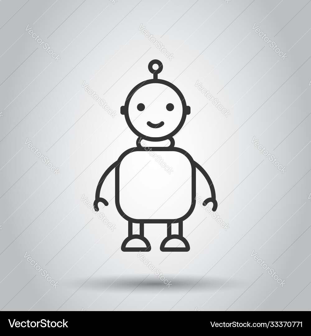 Cute robot chatbot icon in flat style bot Vector Image