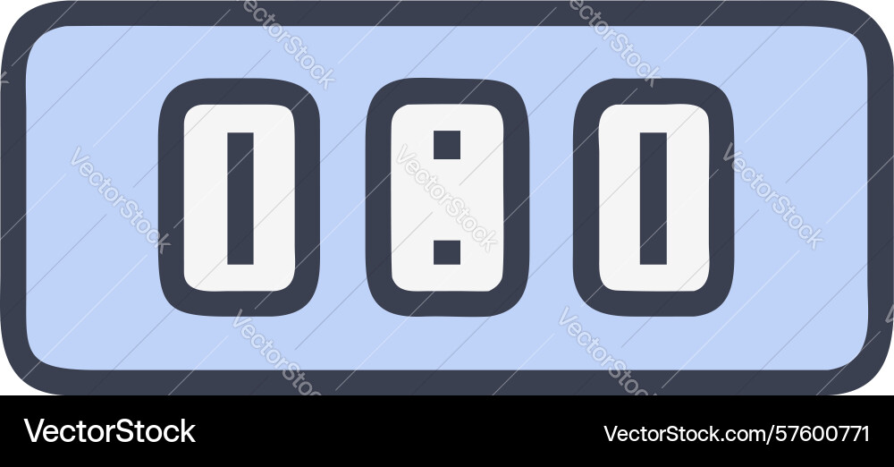 Digital odometer display icon 080 for vehicle vector image