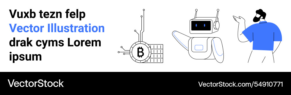Futuristic theme with robot bitcoin circuit Futuristic theme with robot bitcoin circuit vector image