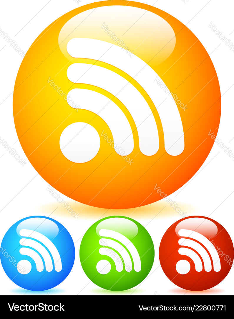 Generic signal or rss feed shape vibrant icons Generic signal or rss feed shape vibrant icons Vector Image